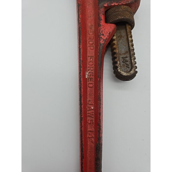 Vintage Tool 14" Heavy Duty Adjustable Pipe Wrench Drop Forged Taiwan - Picture 5 of 7